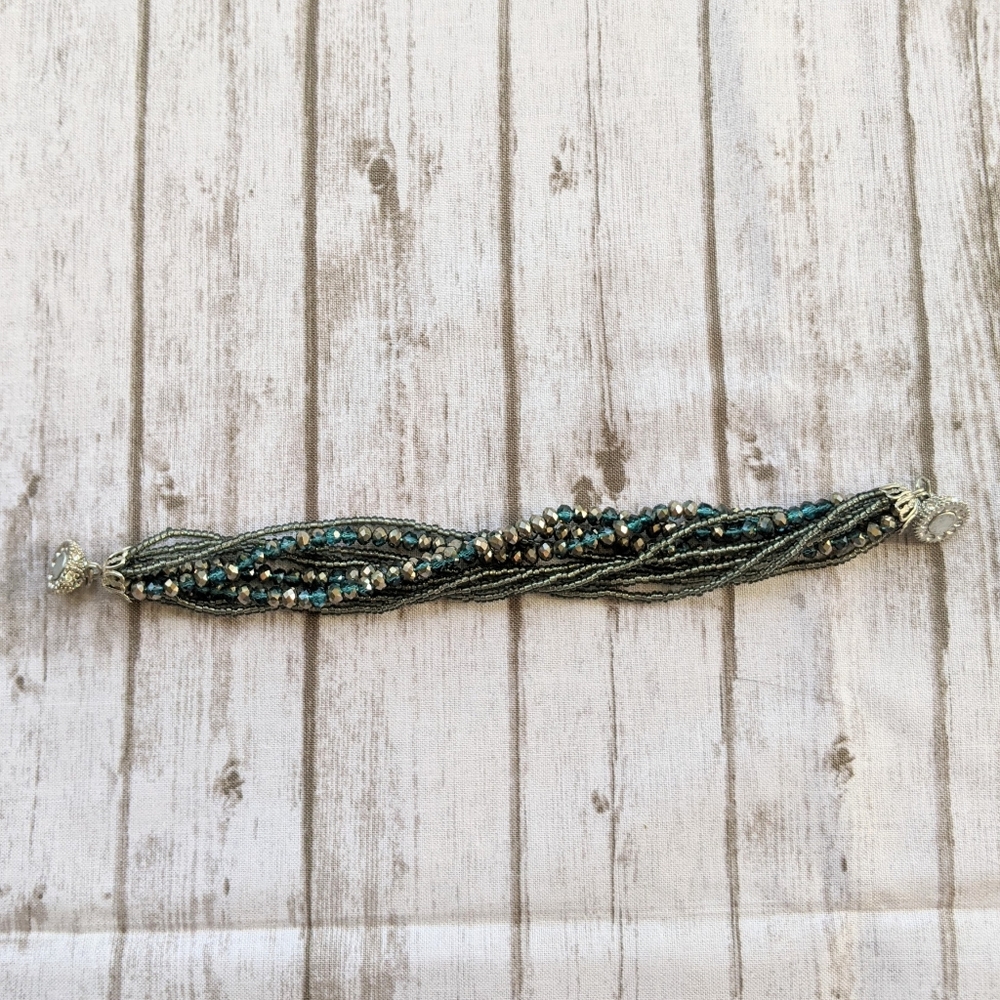 Teal and Silver Bracelet